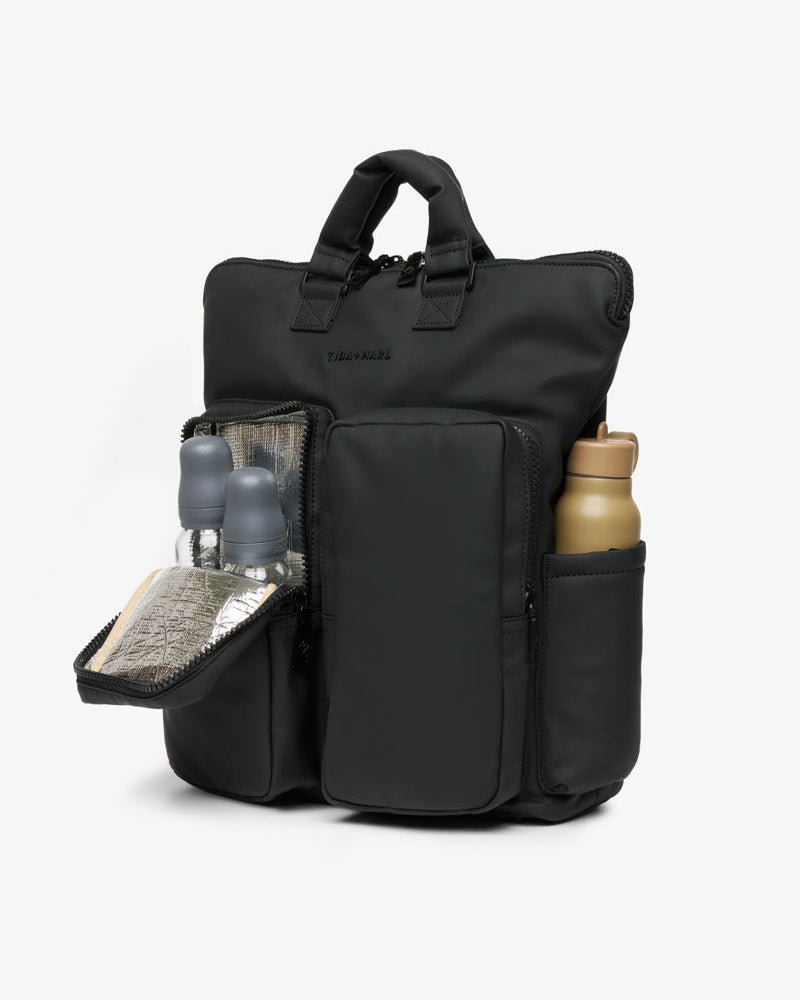 Tiba+Marl Ozzy Changing Tote / Backpack 2.0 - Matte Black - Baby&More