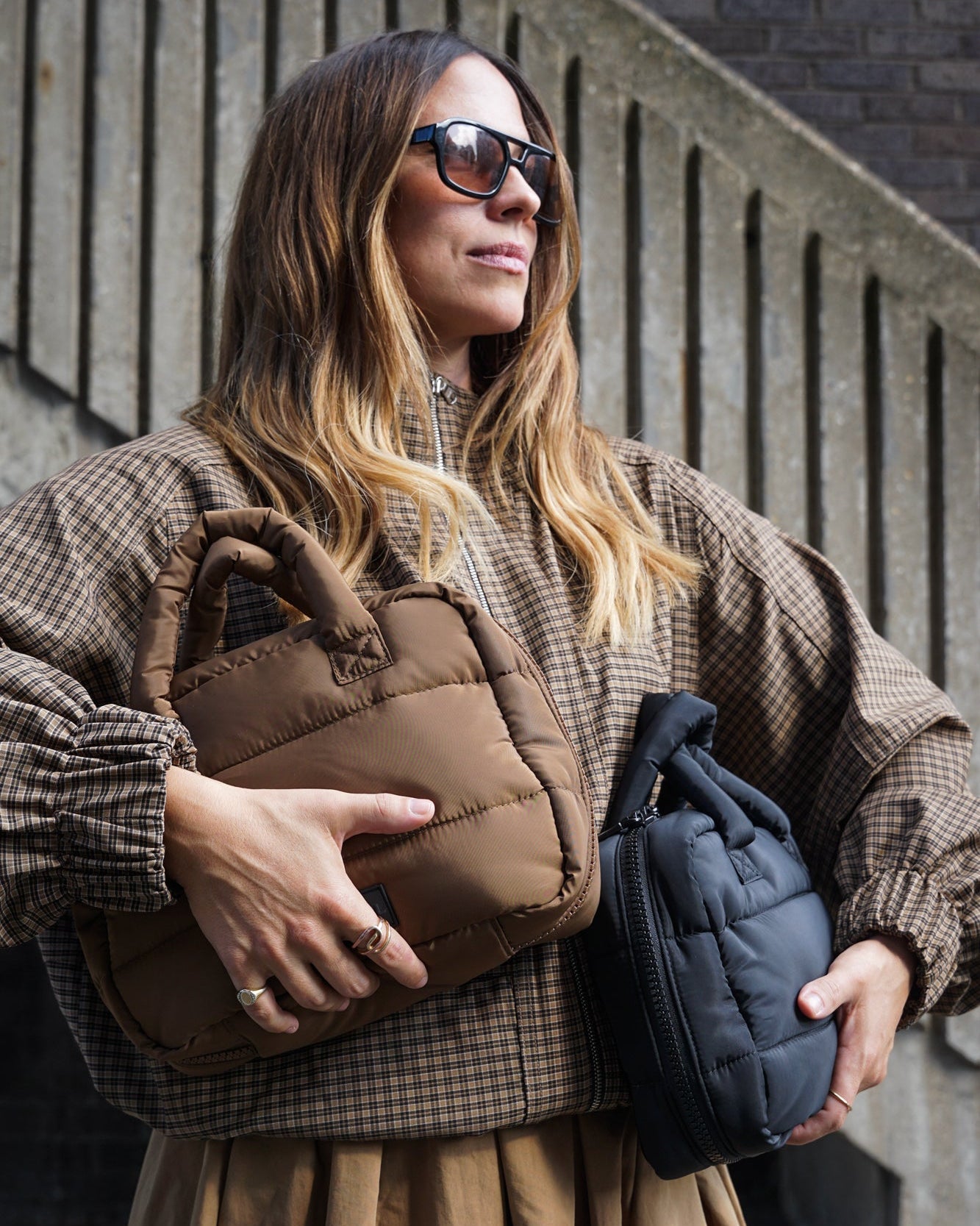 Tiba+Marl Puffy Changing Grab Bag - Black - Baby&More
