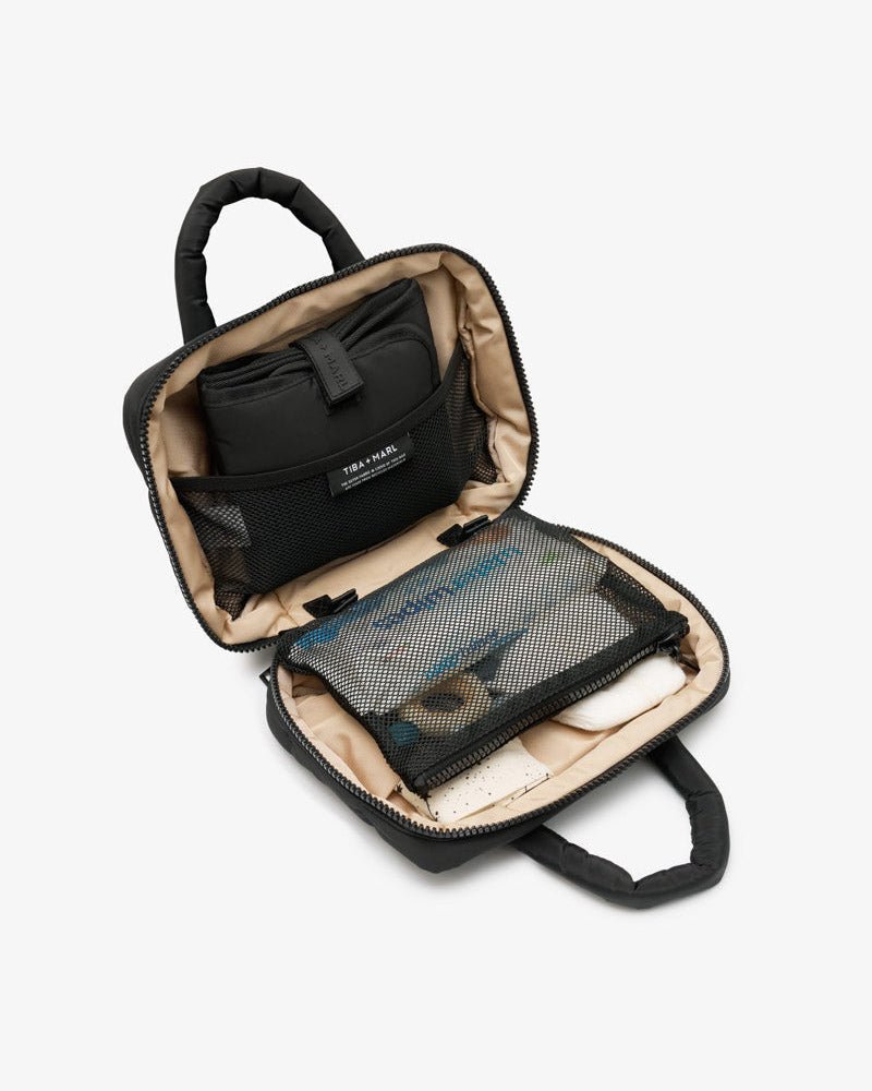 Tiba+Marl Puffy Changing Grab Bag - Black - Baby&More