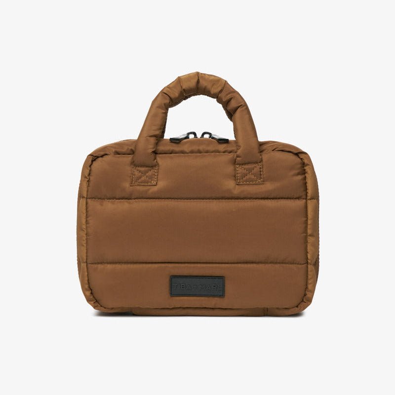 Tiba+Marl Puffy Changing Grab Bag - Coffee - Baby&More