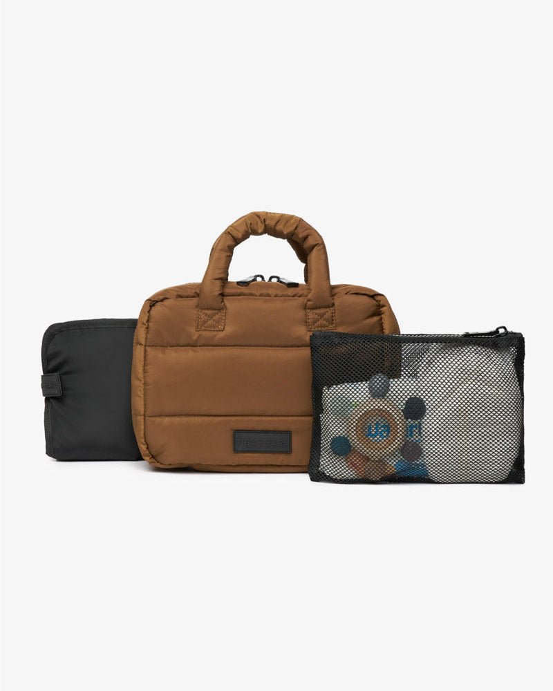 Tiba+Marl Puffy Changing Grab Bag - Coffee - Baby&More