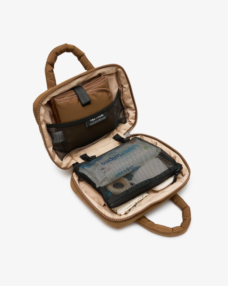 Tiba+Marl Puffy Changing Grab Bag - Coffee - Baby&More