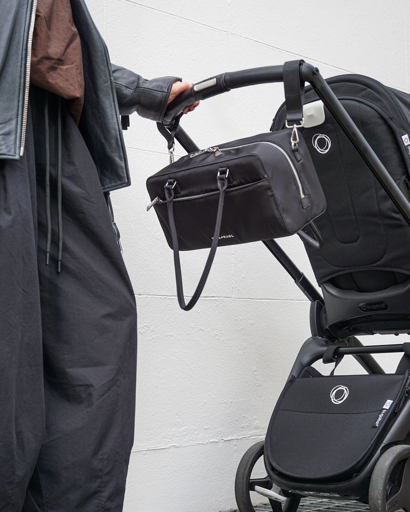 Tiba+Marl Riley Compact East - West Changing Bag - Black Woven - Baby&More