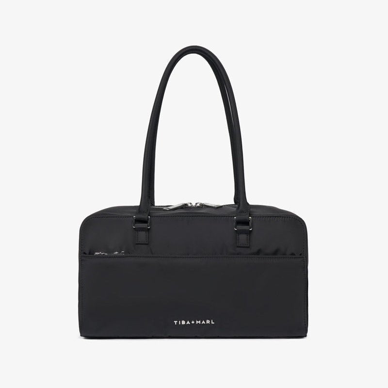 Tiba+Marl Riley Compact East - West Changing Bag - Black Woven - Baby&More