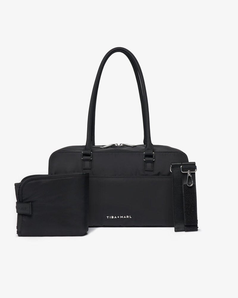 Tiba+Marl Riley Compact East - West Changing Bag - Black Woven - Baby&More