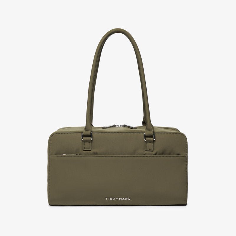 Tiba+Marl Riley Compact East - West Changing Bag - Olive Woven - Baby&More