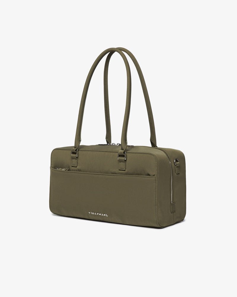Tiba+Marl Riley Compact East - West Changing Bag - Olive Woven - Baby&More