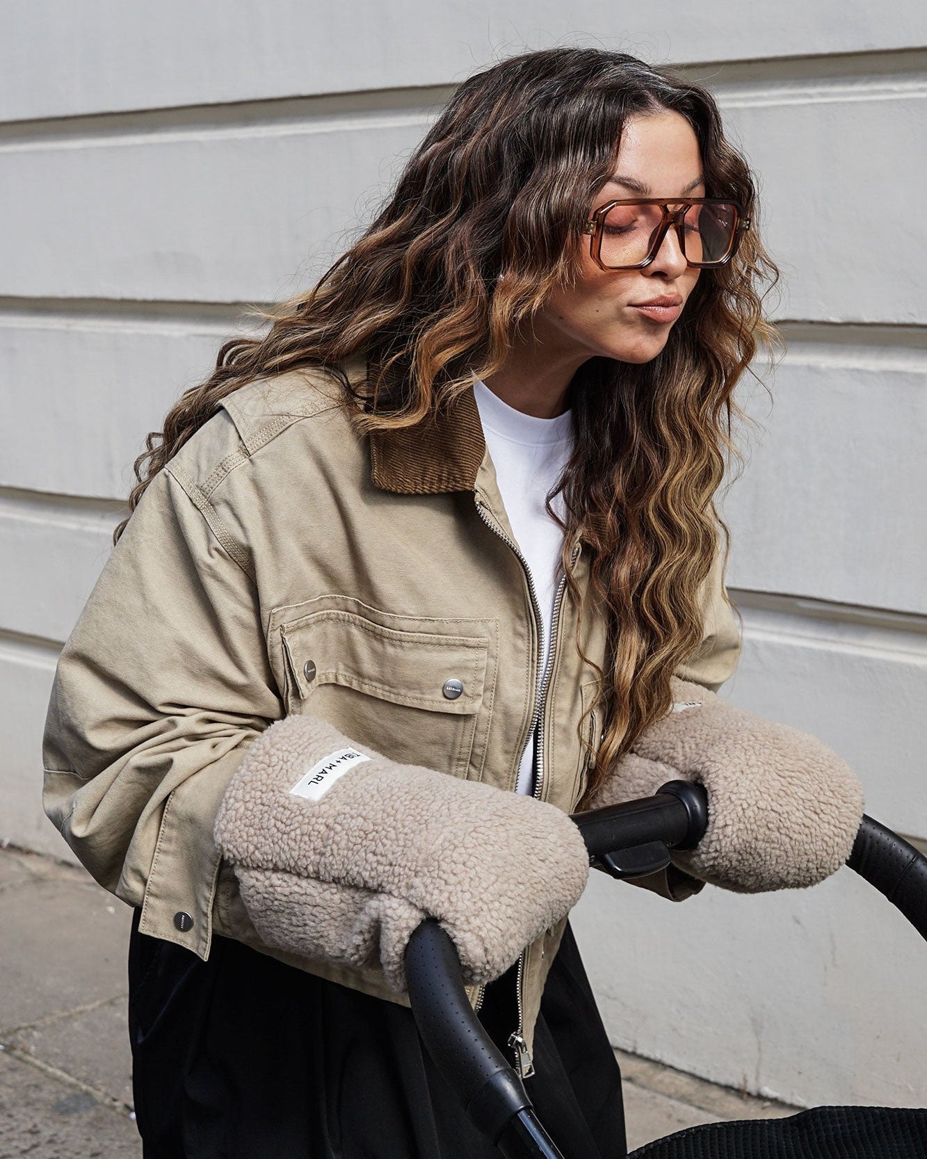 Tiba+Marl Universal Buggy/Pushchair Handmitts - Borg Fleece - Baby&More