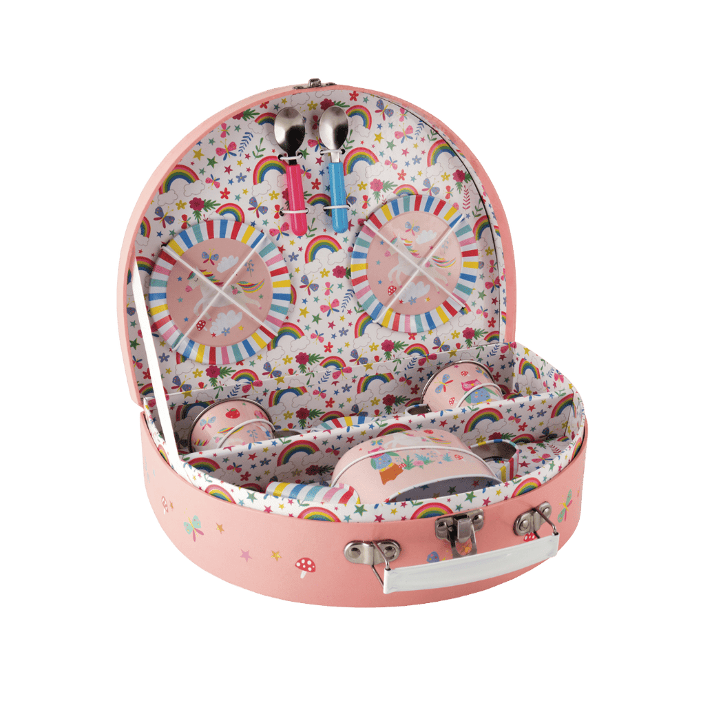 Tin Tea Set 10 Piece - Rainbow Fairy - Baby&More