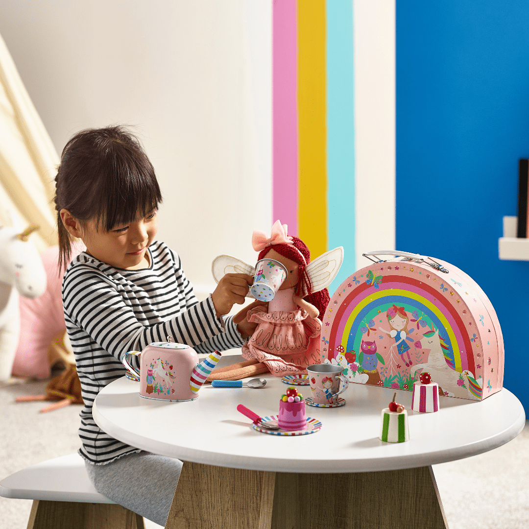 Tin Tea Set 10 Piece - Rainbow Fairy - Baby&More