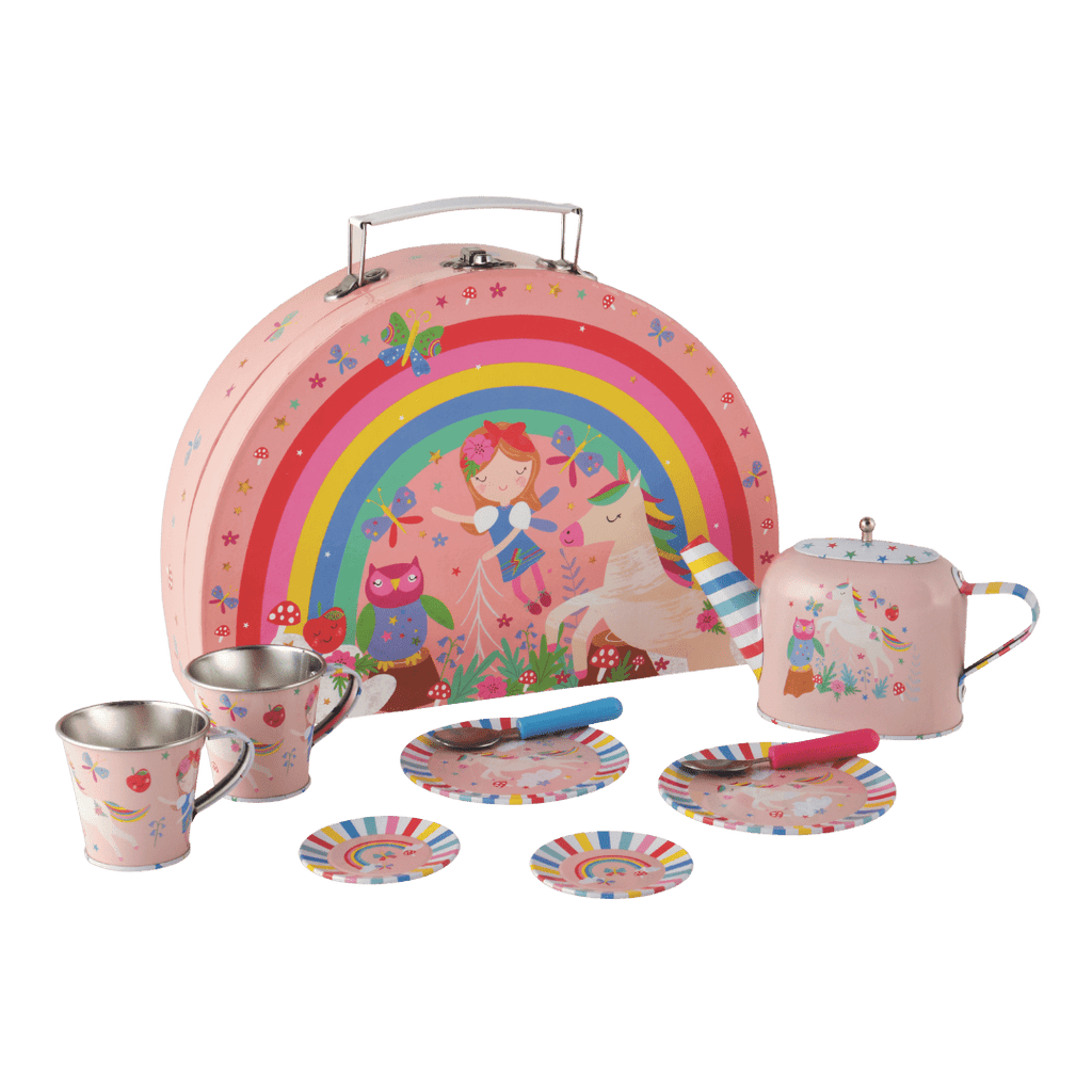 Tin Tea Set 10 Piece - Rainbow Fairy - Baby&More