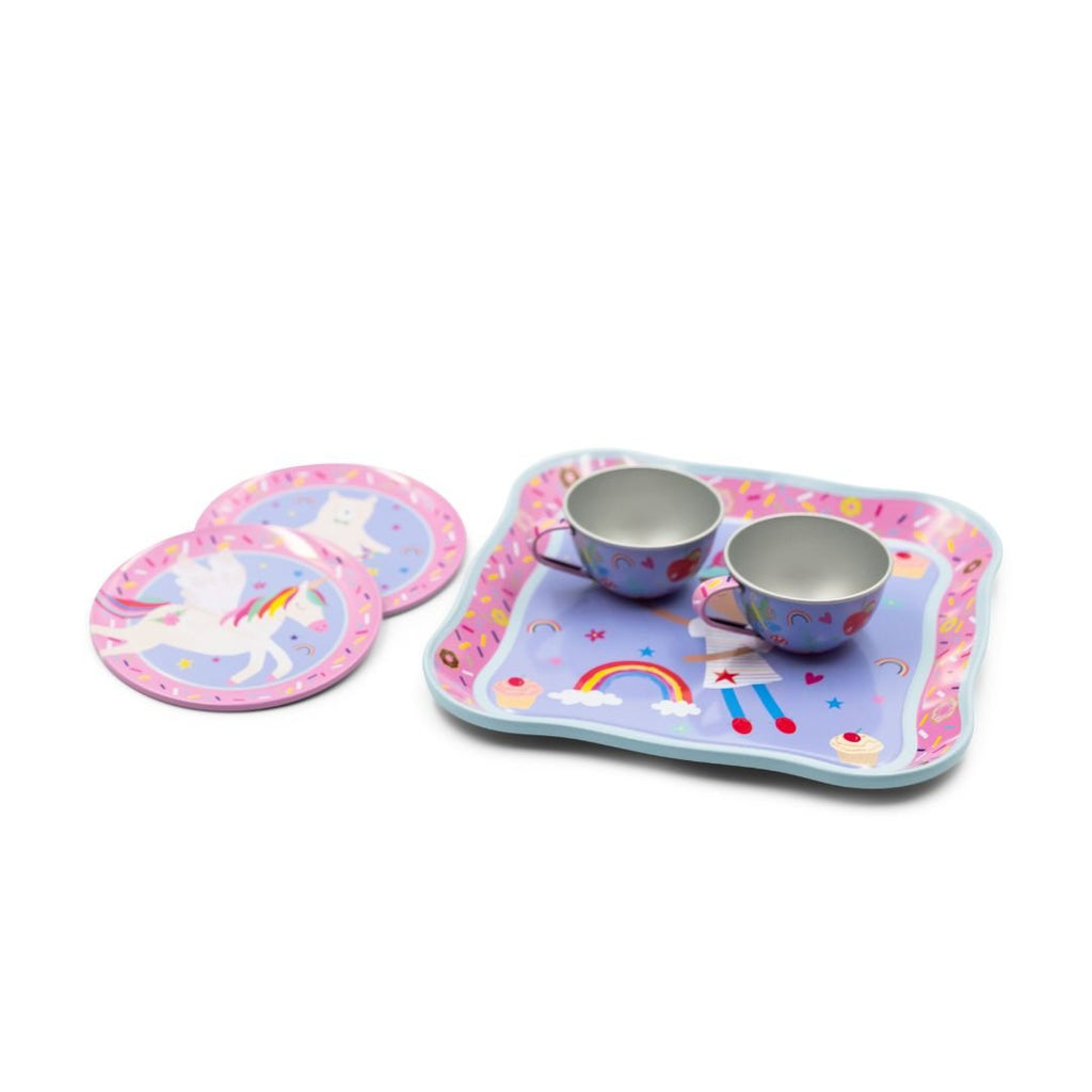 Tin Tea Set 7 Piece - Rainbow Fairy - Baby&More