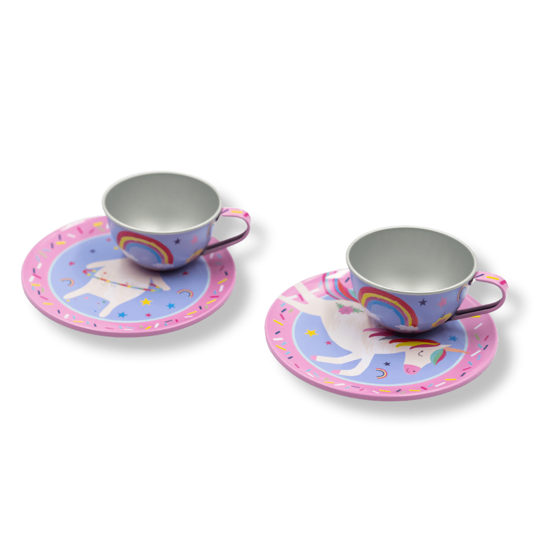 Tin Tea Set 7 Piece - Rainbow Fairy - Baby&More