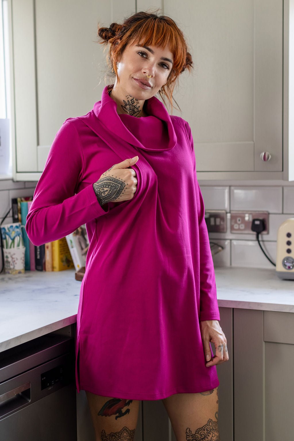 Tina Breastfeeding Tunic - Cerise