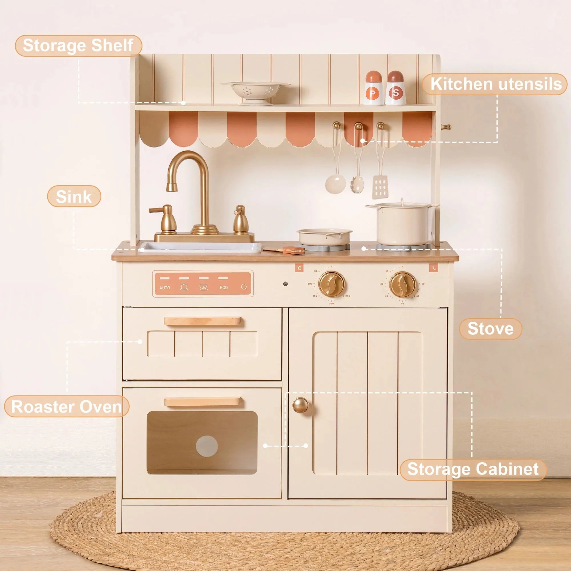 Tiny Chef - Premium Wooden Play Kitchen - Baby&More