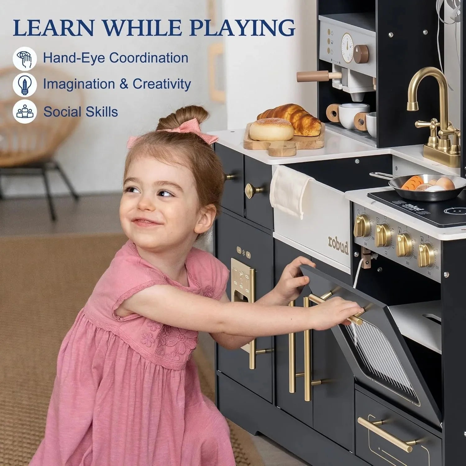 Tiny Chef XL Wooden Play Kitchen - Baby&More