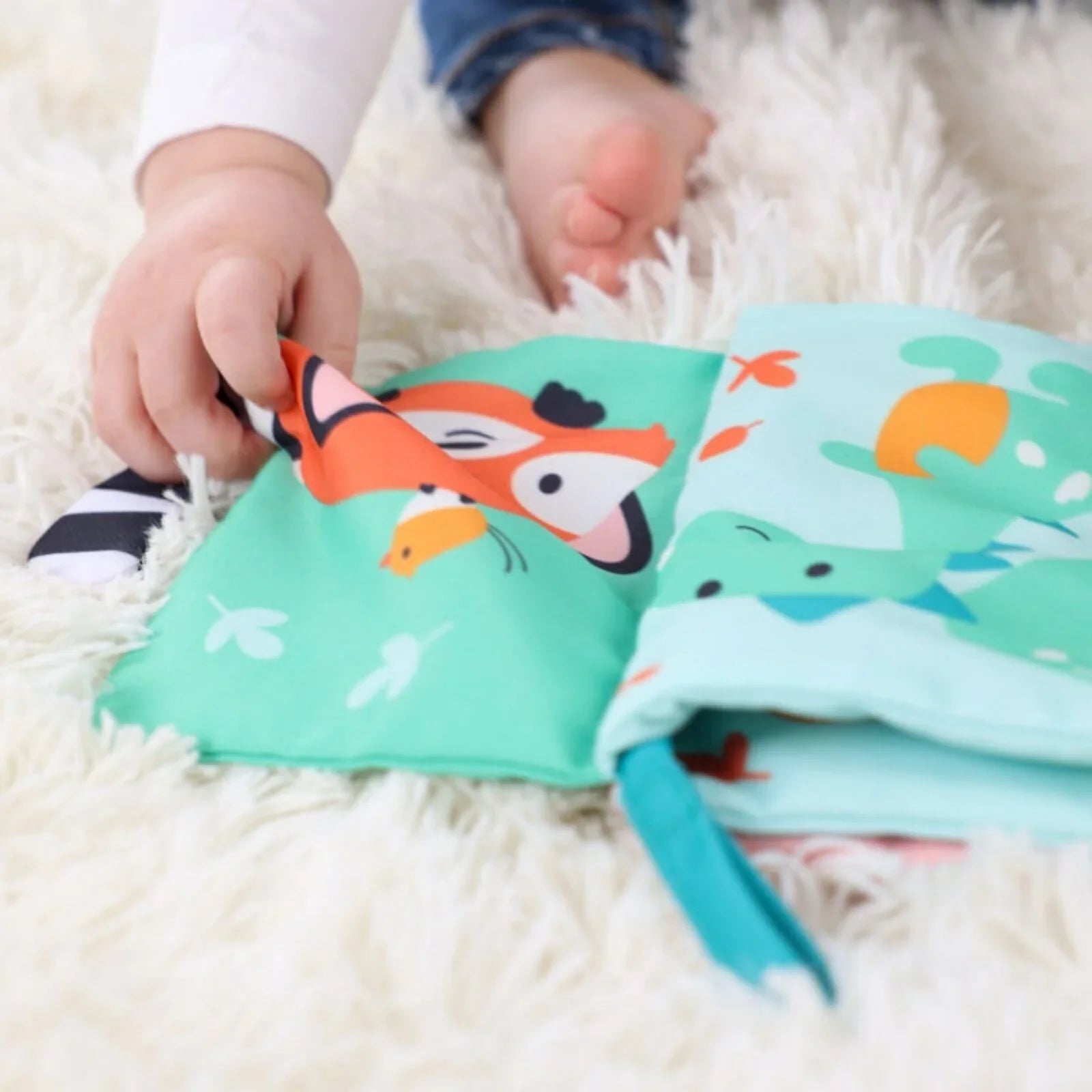 Tiny Talents Sensory Animal Tails Cloth Book - Baby&More