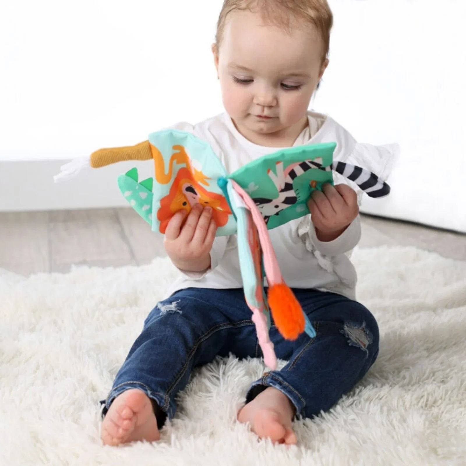 Tiny Talents Sensory Animal Tails Cloth Book - Baby&More