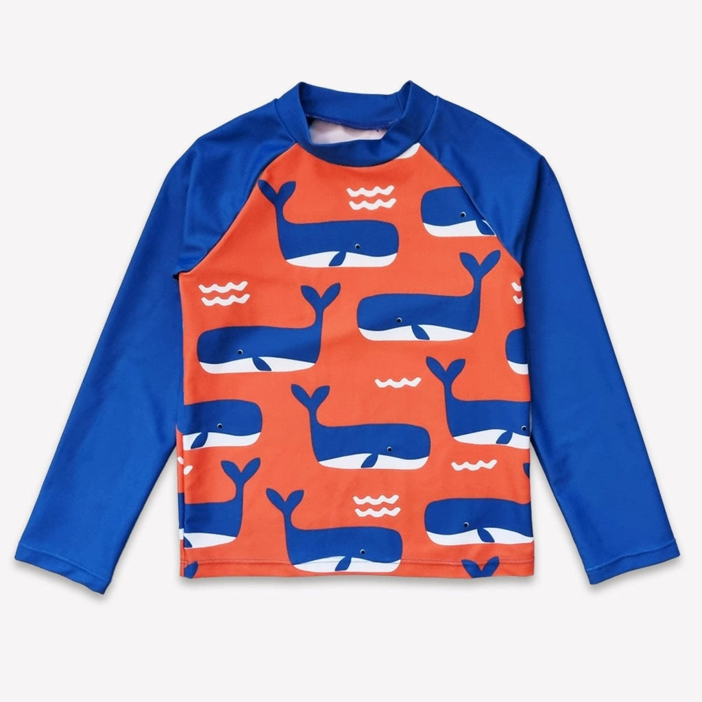 Toby Tiger Kids' Rash Vest - Whale Waves Print - Baby&More