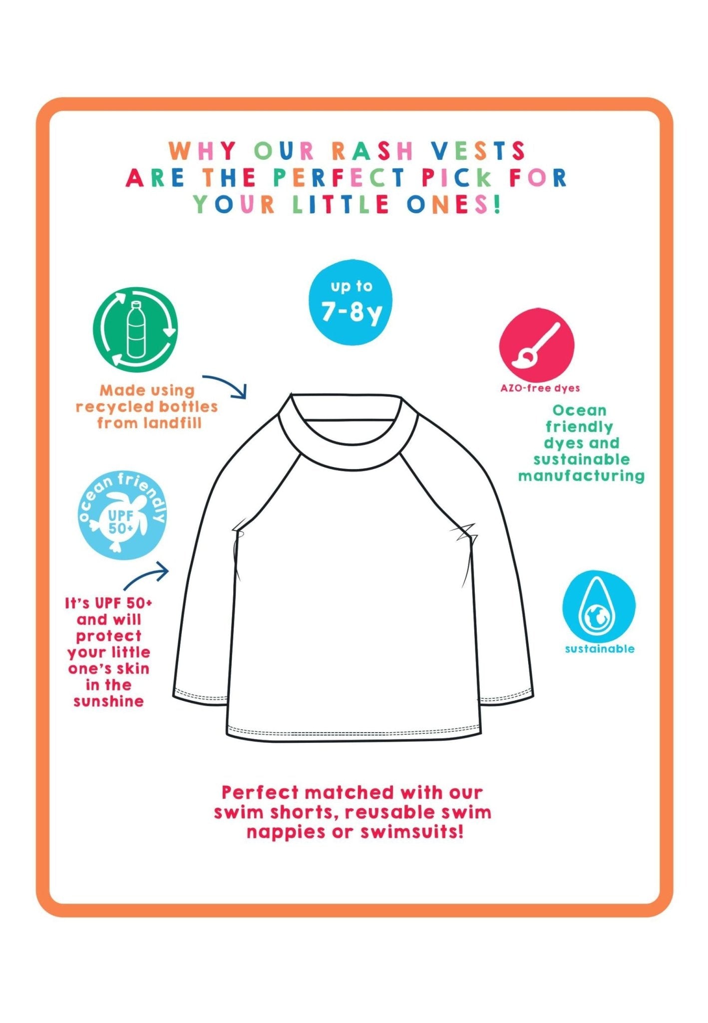 Toby Tiger Kids' Rash Vest - Whale Waves Print - Baby&More