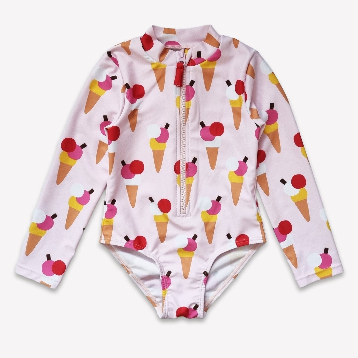 Toby Tiger Long - Sleeved Kids' Swimsuit - Ice Cream Cones Print - Baby&More