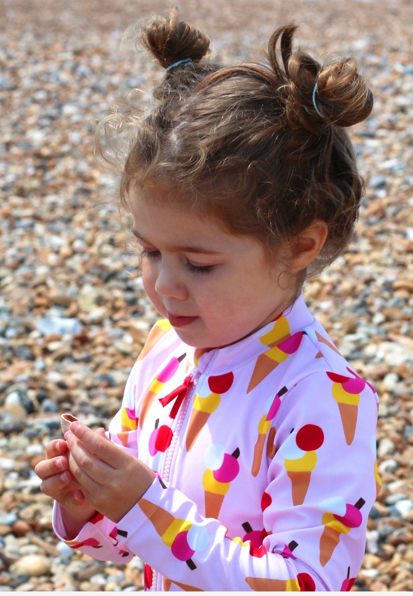 Toby Tiger Long - Sleeved Kids' Swimsuit - Ice Cream Cones Print - Baby&More