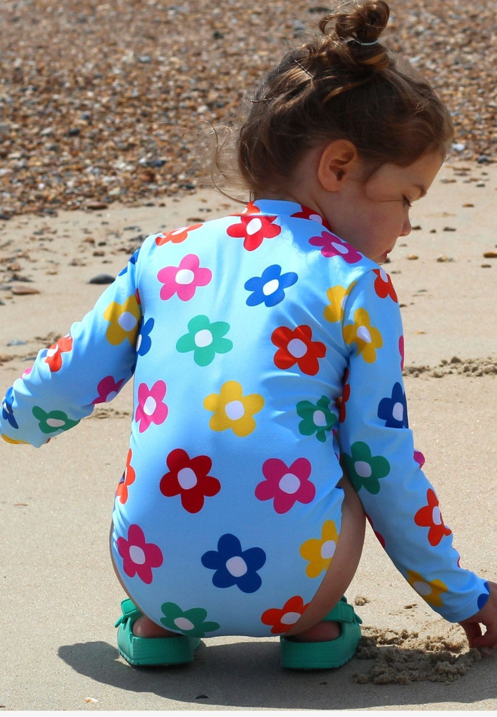 Toby Tiger Long - Sleeved Kids' Swimsuit - Rainbow Bloom Print - Baby&More