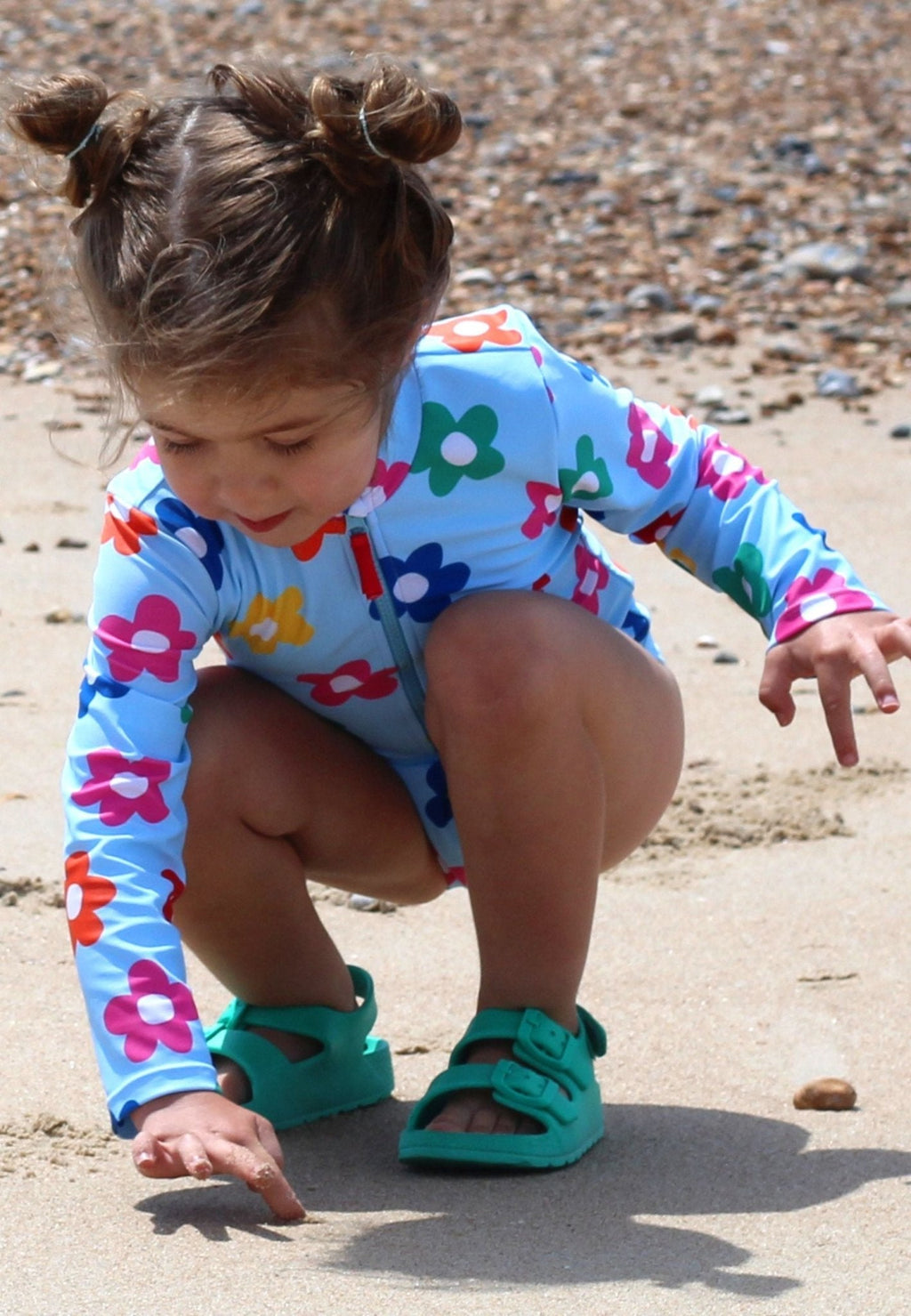 Toby Tiger Long - Sleeved Kids' Swimsuit - Rainbow Bloom Print - Baby&More