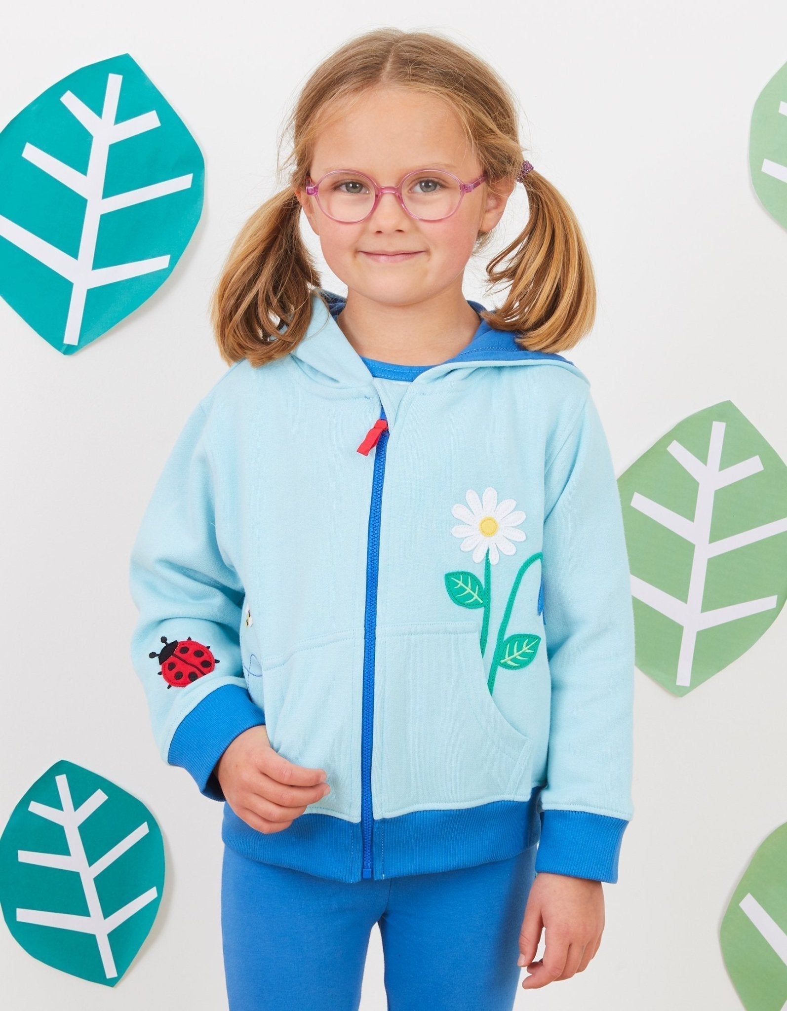 Toby Tiger Organic Applique Hoodie - English Garden - Baby&More