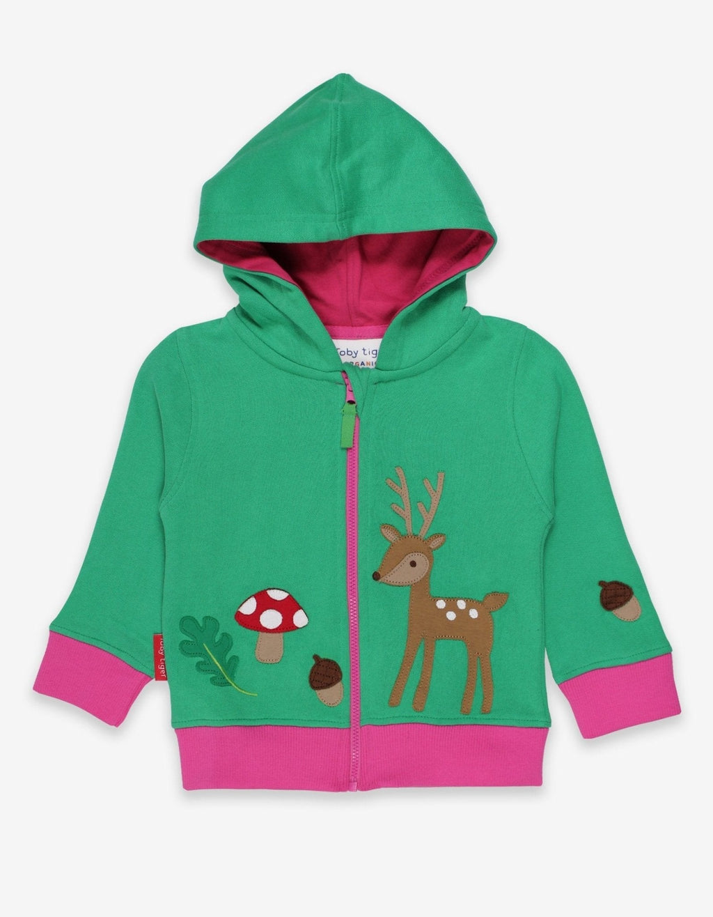 Toby Tiger Organic Applique Hoodie - Fawn Forest Adventure - Baby&More