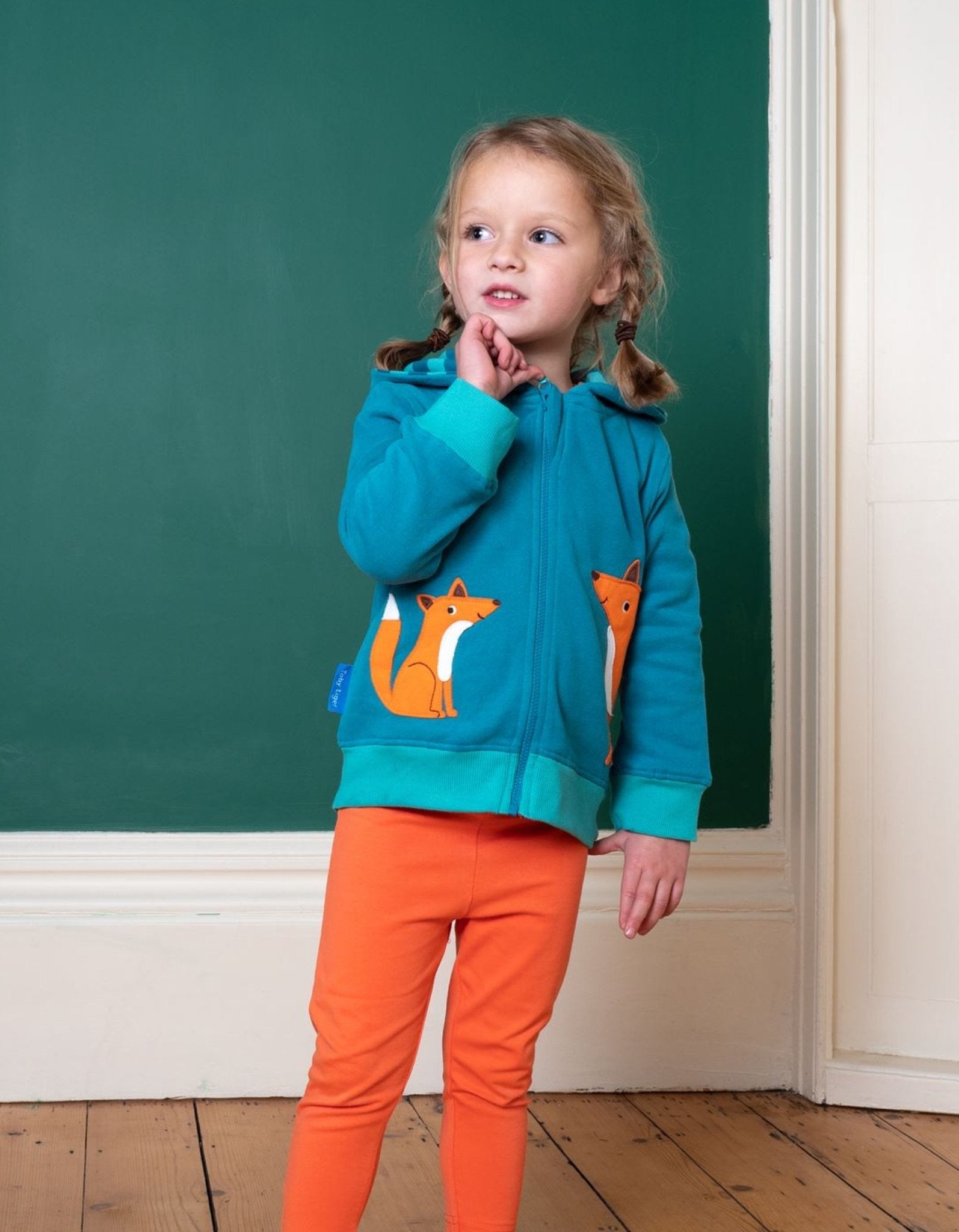 Toby Tiger Organic Applique Hoodie - Fox - Baby&More