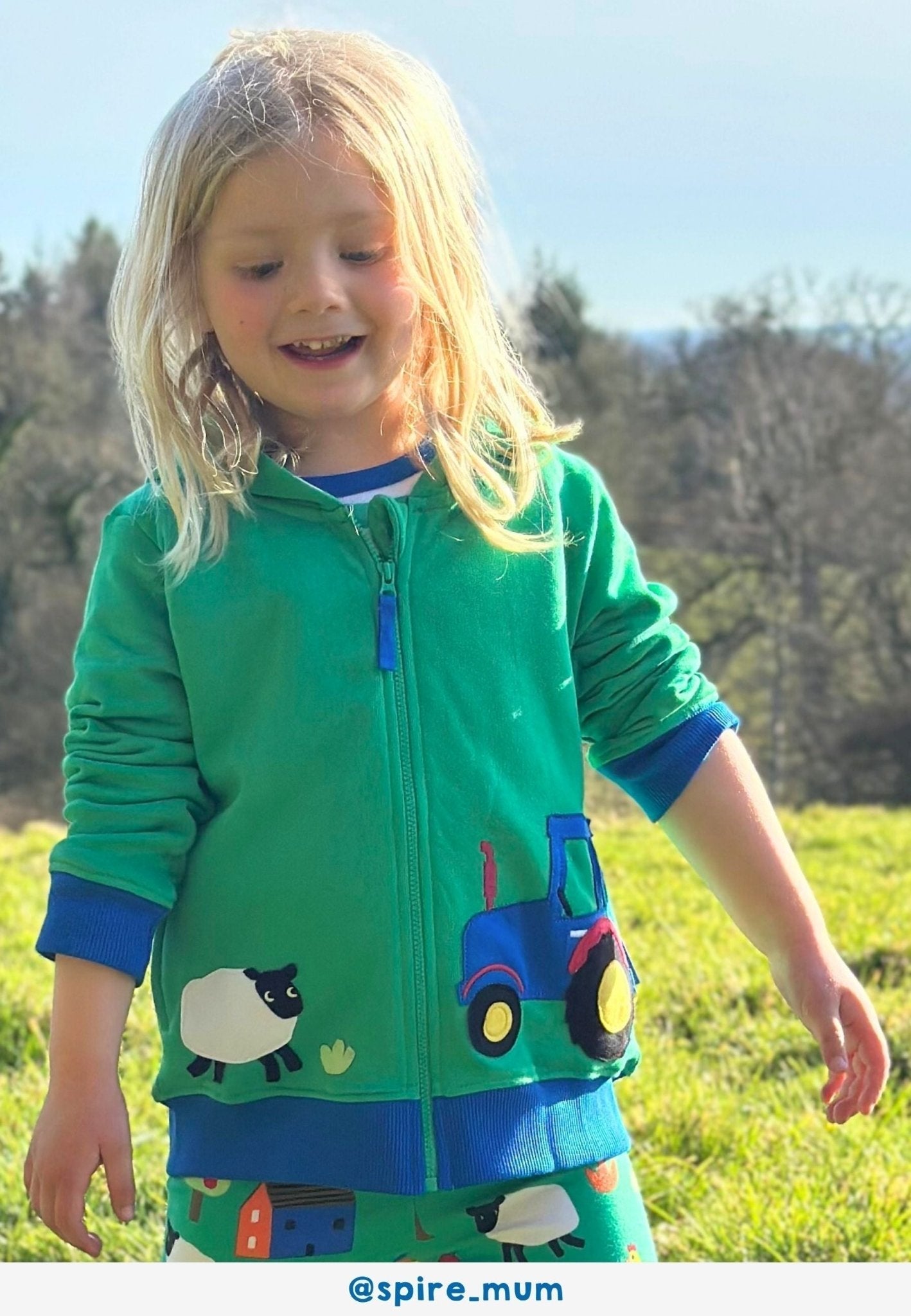 Toby Tiger Organic Applique Hoodie - Hillside Tractor - Baby&More