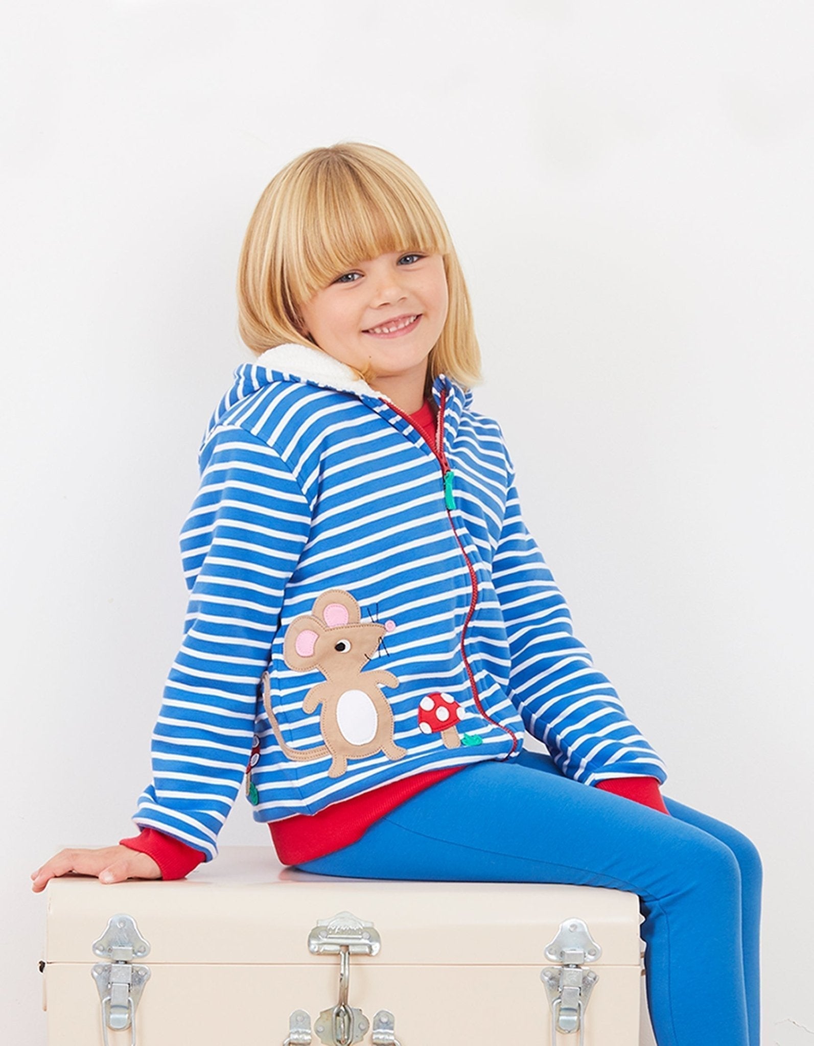 Toby Tiger Organic Applique Hoodie - Mouse & Mushroom - Baby&More