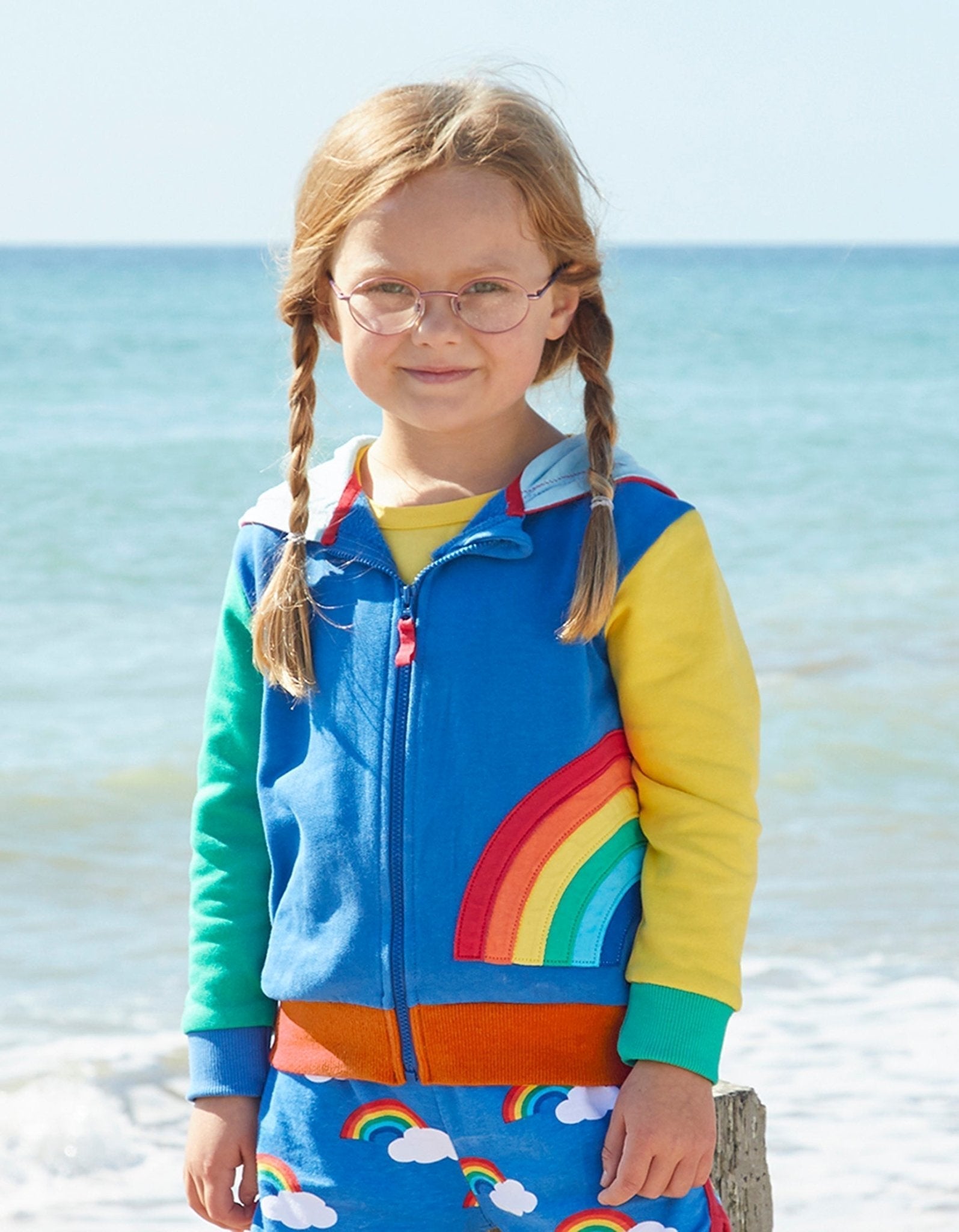 Toby Tiger Organic Applique Hoodie - Rainbow - Baby&More