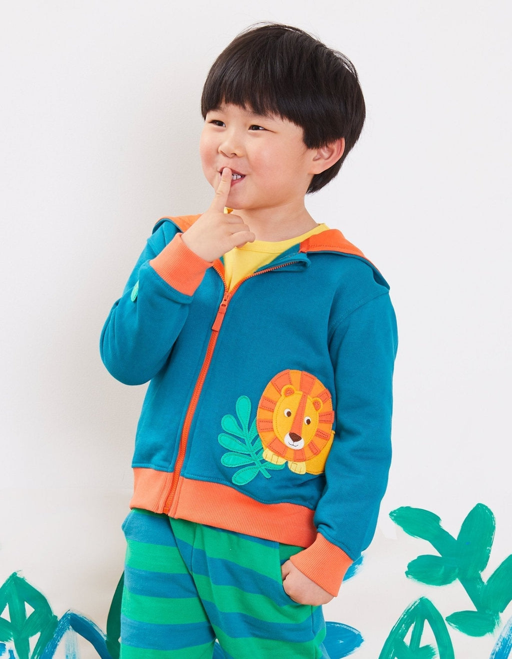 Toby Tiger Organic Applique Hoodie - Wild Cats Lion - Baby&More