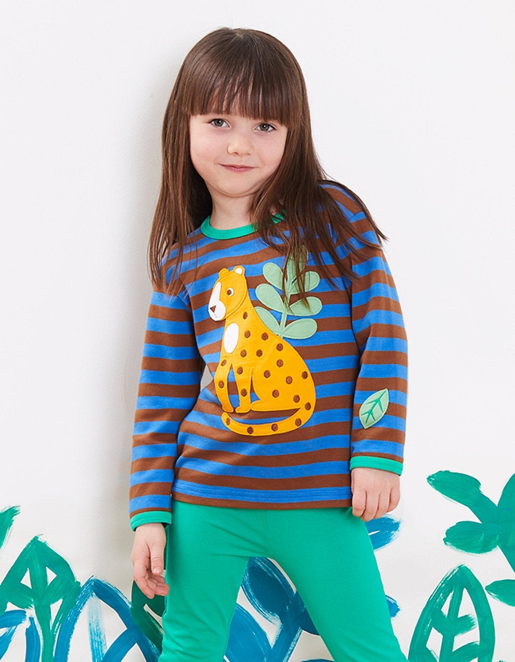 Toby Tiger Organic Applique Long - Sleeved T-Shirt - Born Free Leopard - Baby&More