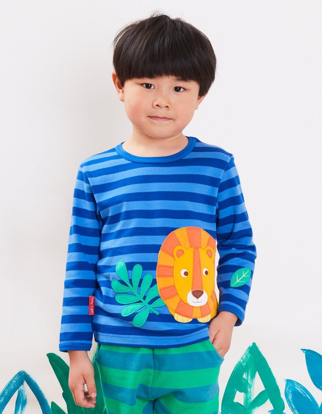 Toby Tiger Organic Applique Long - Sleeved T-Shirt - Born Free Lion - Baby&More