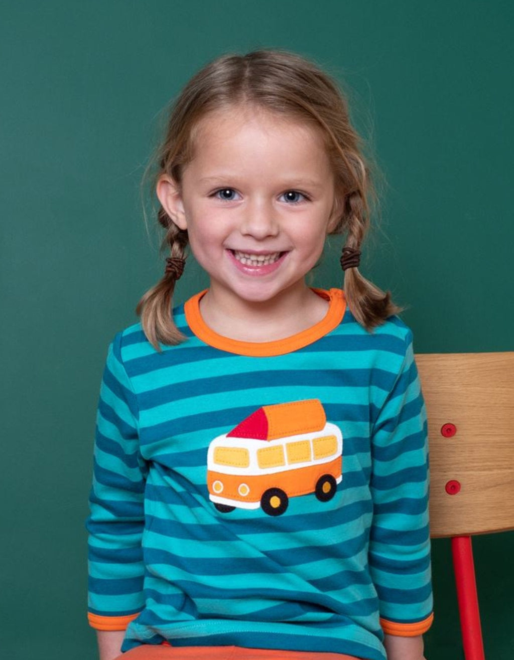 Toby Tiger Organic Applique Long - Sleeved T-Shirt - Campervan - Baby&More