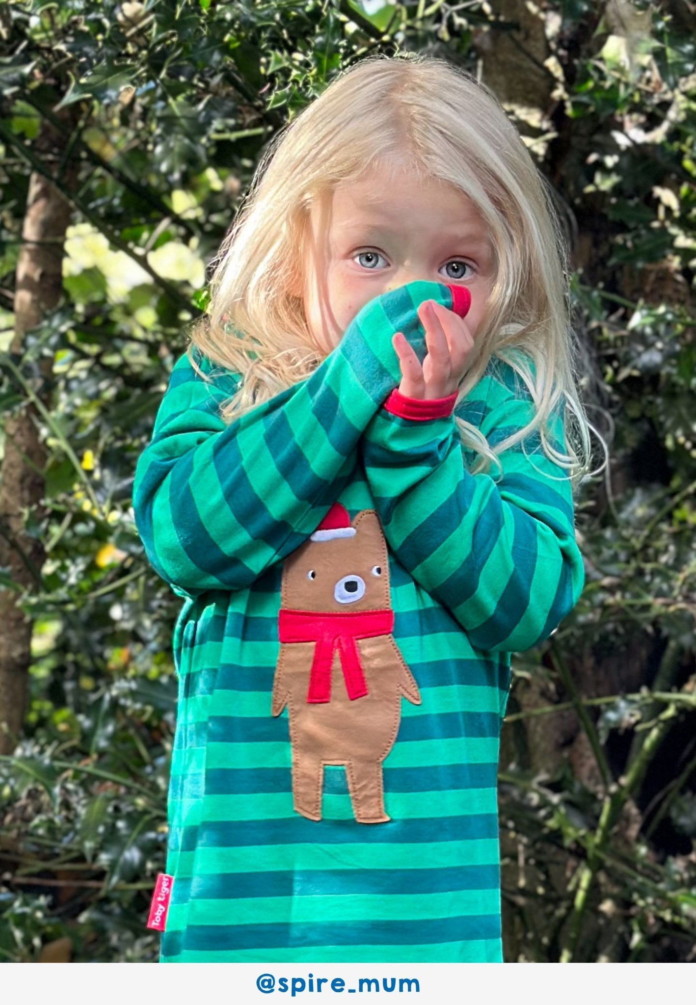 Toby Tiger Organic Applique Long - Sleeved T-Shirt - Christmas Bear - Baby&More