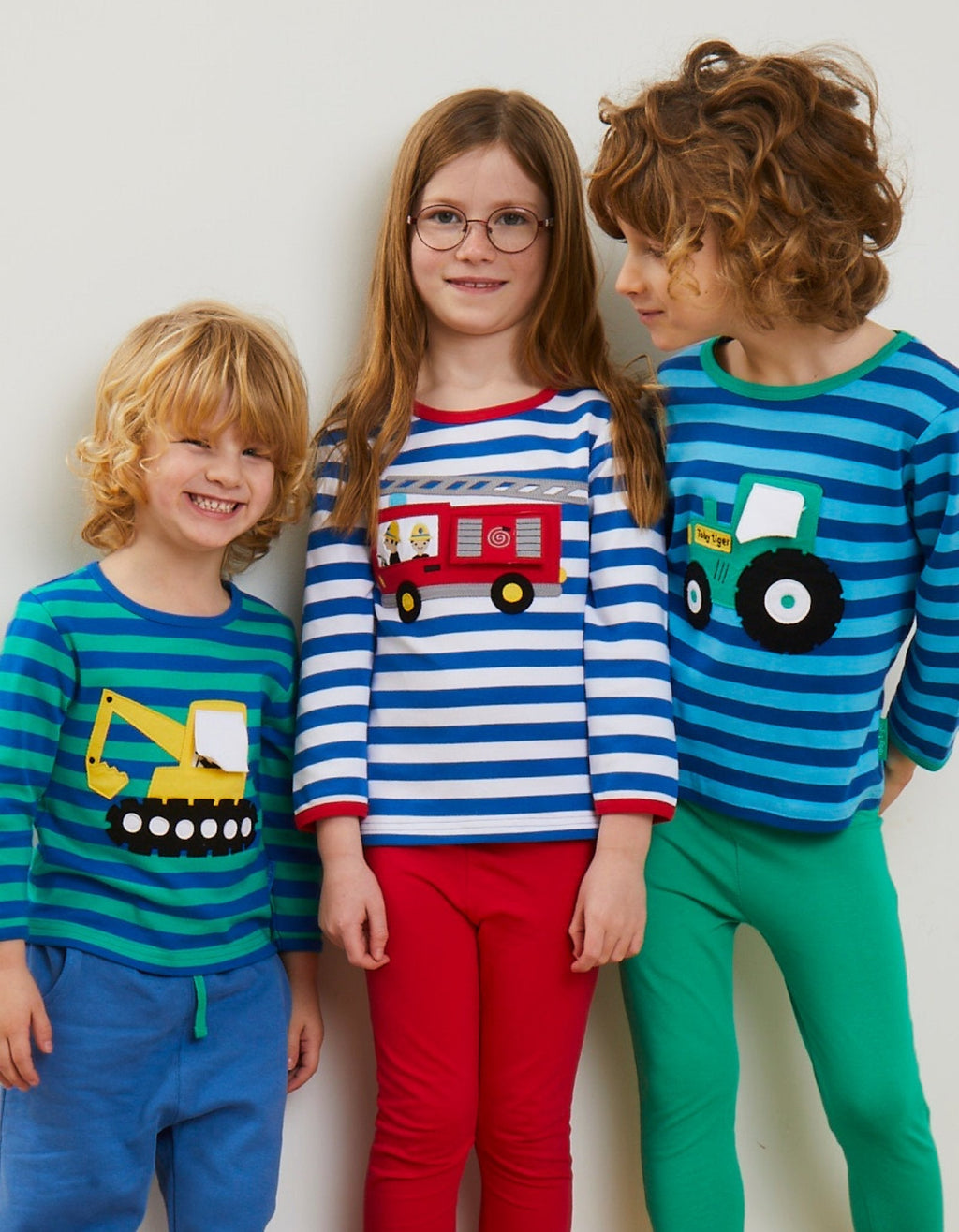 Toby Tiger Organic Applique Long - Sleeved T-Shirt - Digger with Flap - Baby&More