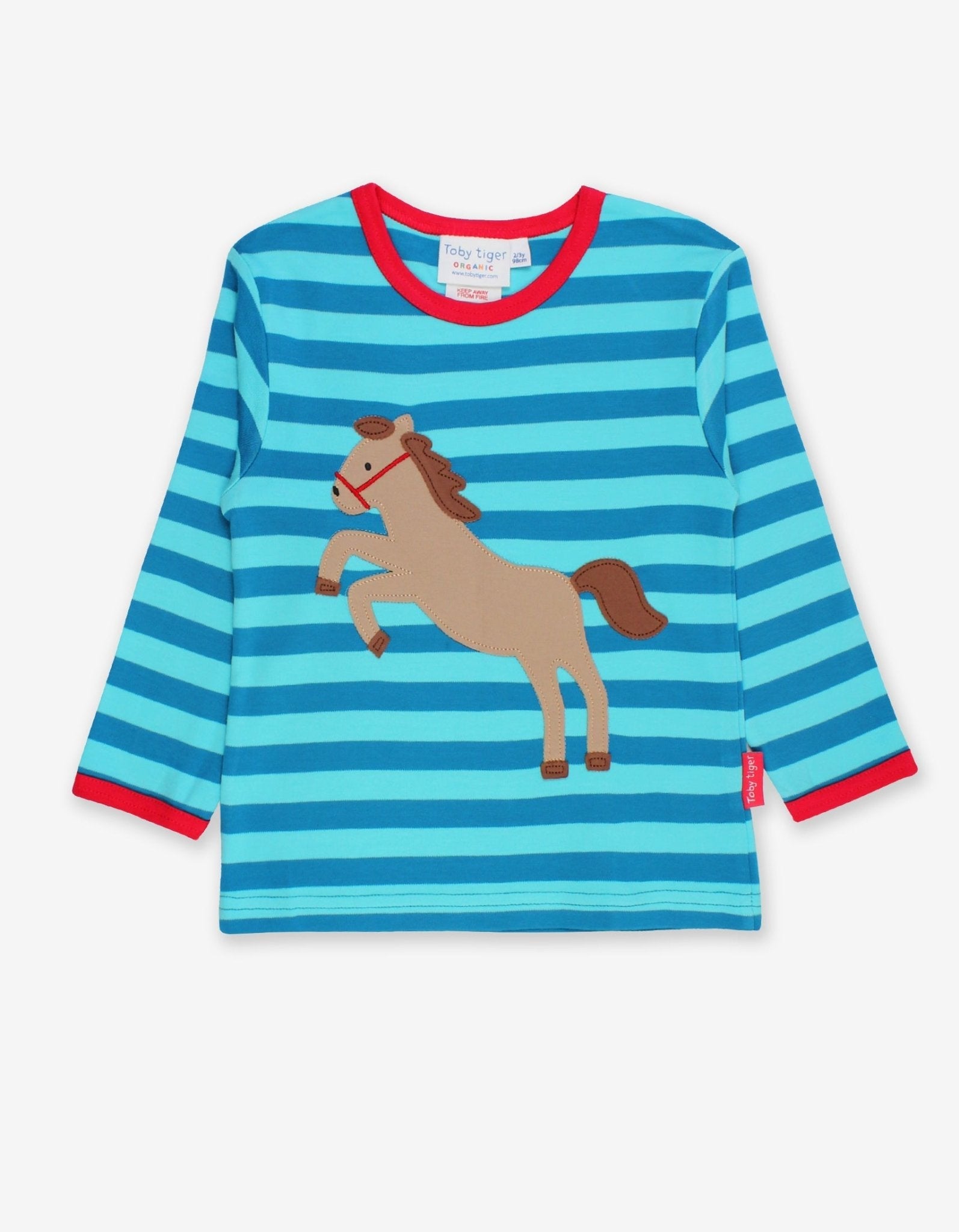 Toby Tiger Organic Applique Long-Sleeved T-Shirt - Jumping Horse - Baby&More