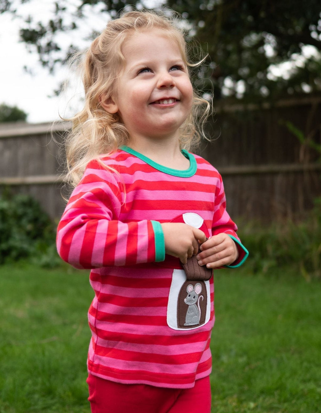 Toby Tiger Organic Applique Long - Sleeved T-Shirt - Mouse & Mushroom with Flap - Baby&More