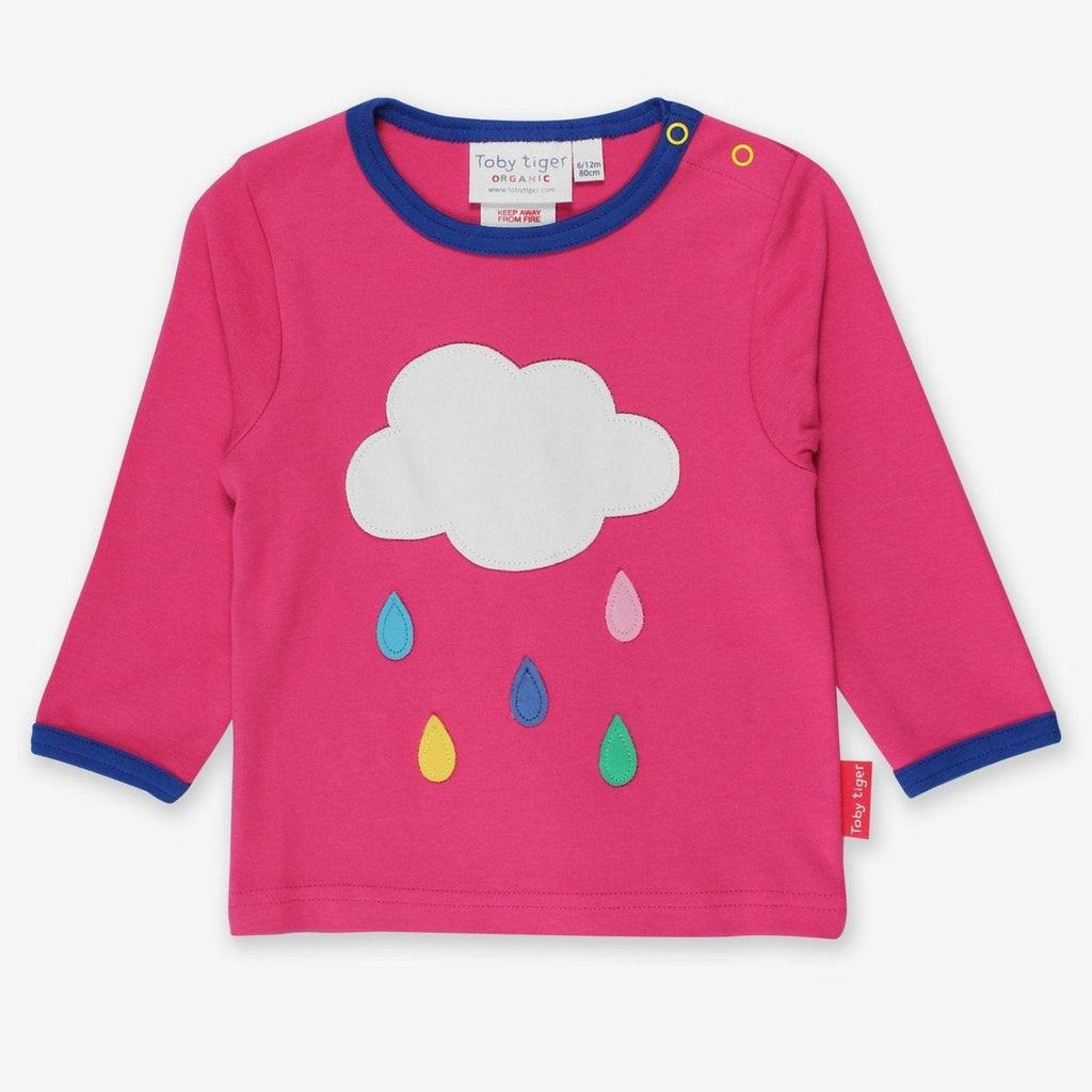 Toby Tiger Organic Applique Long - Sleeved T-Shirt - Pink Cloud - Baby&More