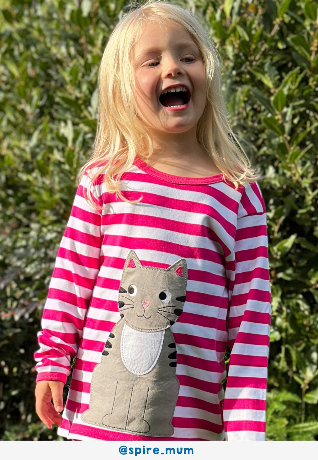 Toby Tiger Organic Applique Long - Sleeved T-Shirt - Pink Kitten - Baby&More