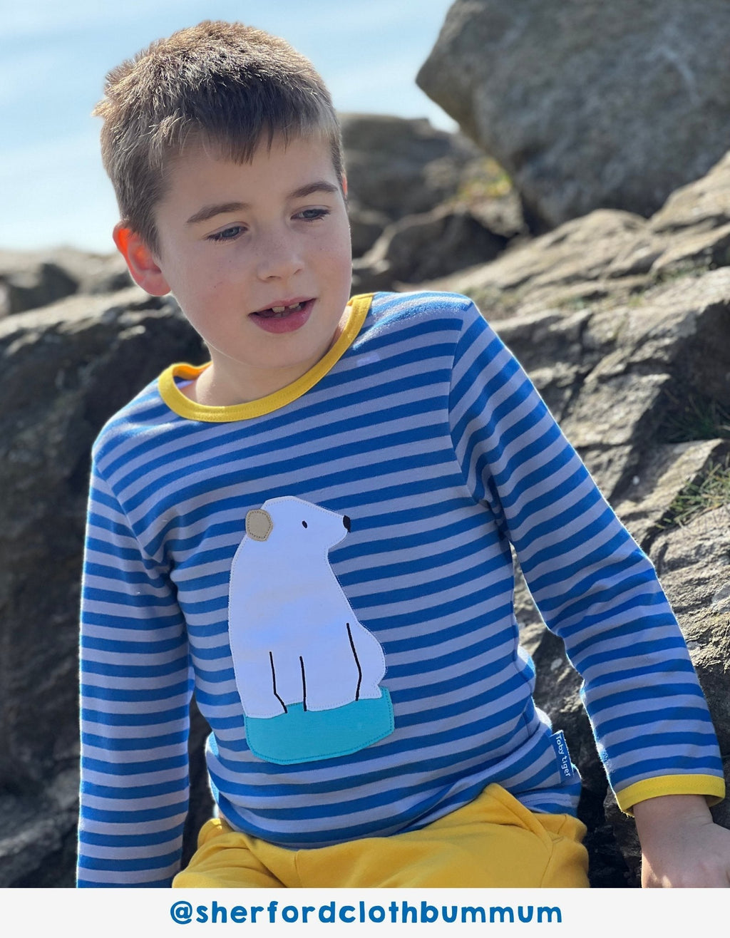 Toby Tiger Organic Applique Long - Sleeved T-Shirt - Polar Bear - Baby&More