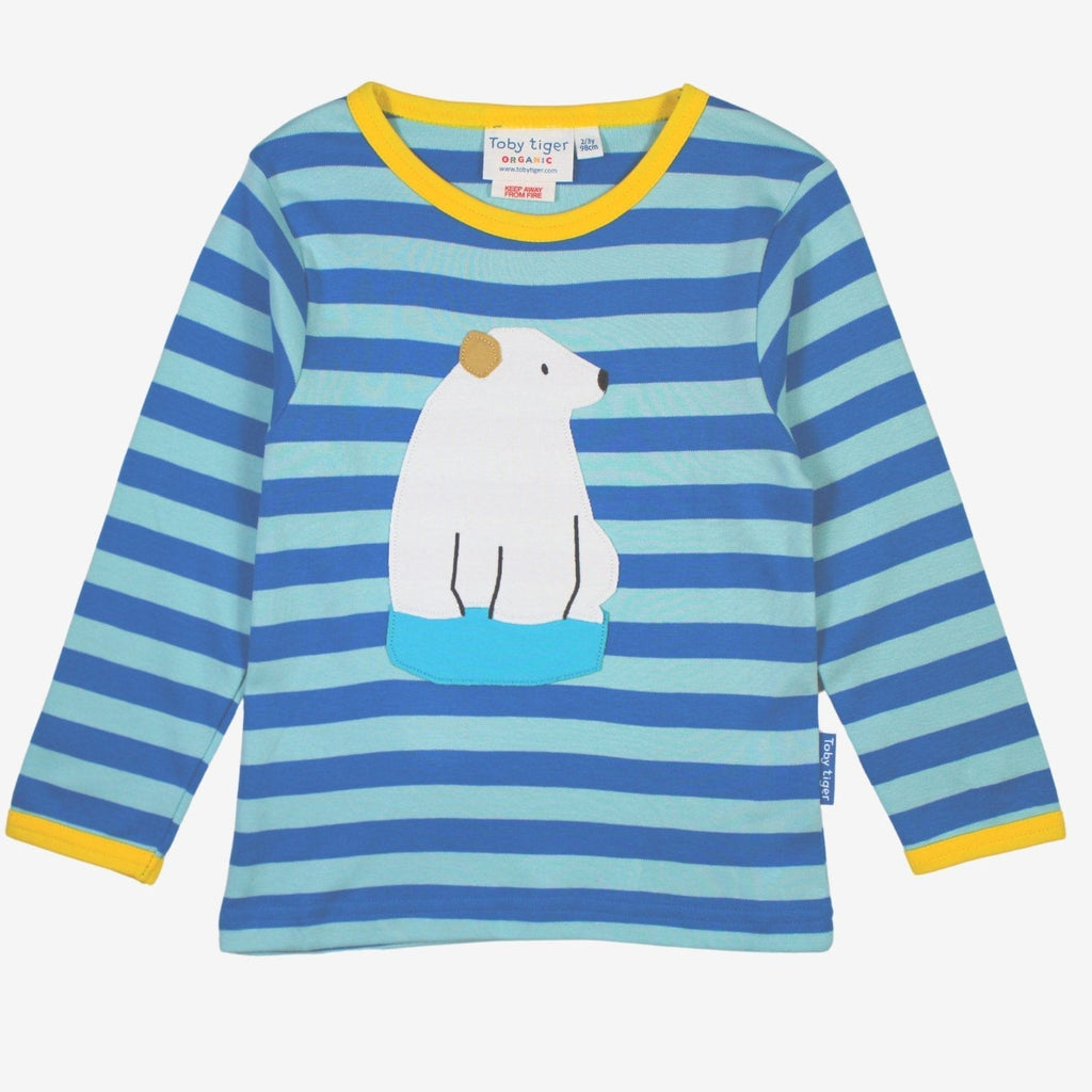 Toby Tiger Organic Applique Long - Sleeved T-Shirt - Polar Bear - Baby&More