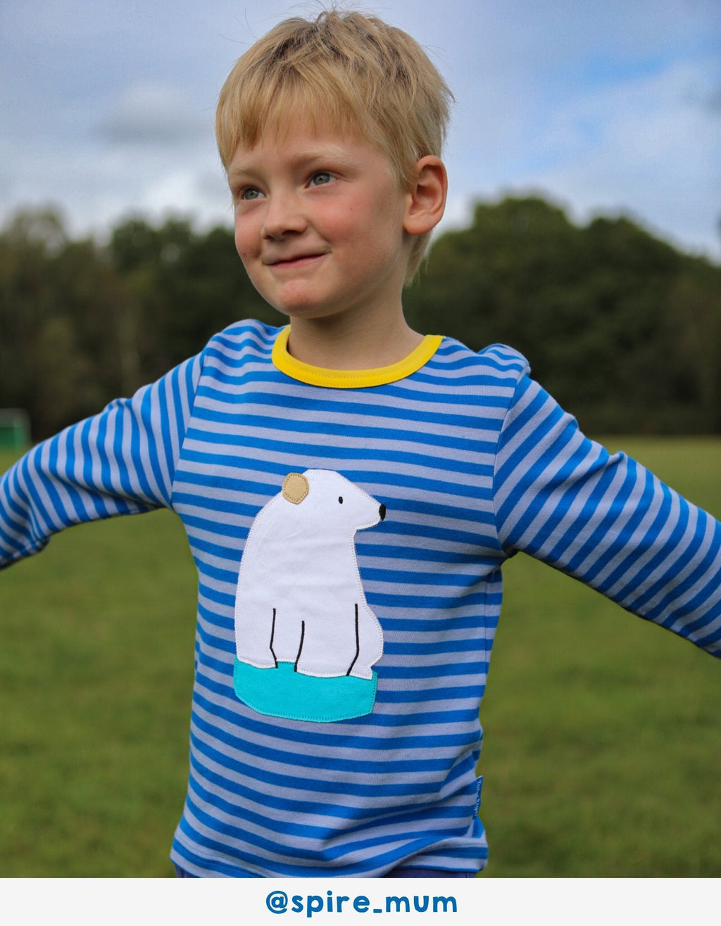 Toby Tiger Organic Applique Long - Sleeved T-Shirt - Polar Bear - Baby&More