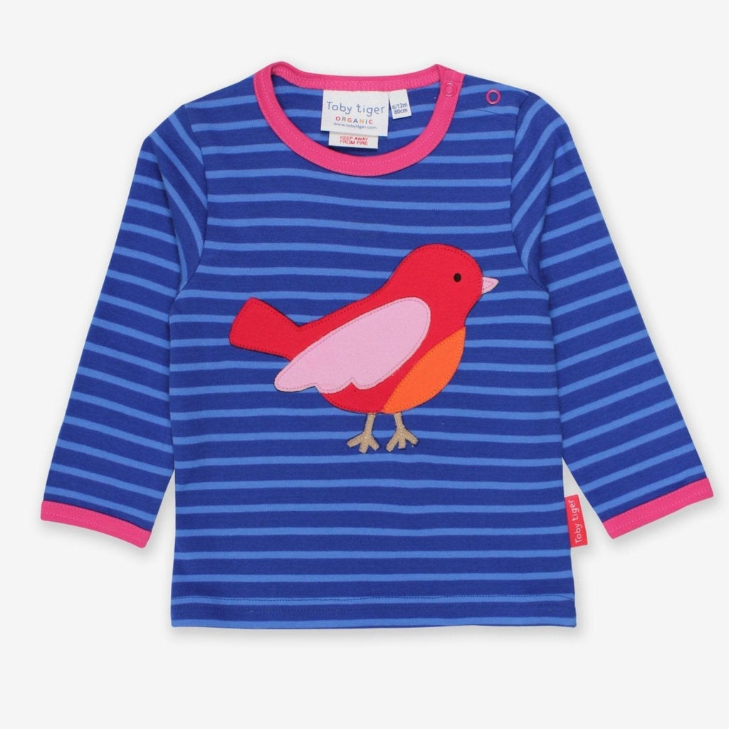 Toby Tiger Organic Applique Long - Sleeved T-Shirt - Red Bird - Baby&More