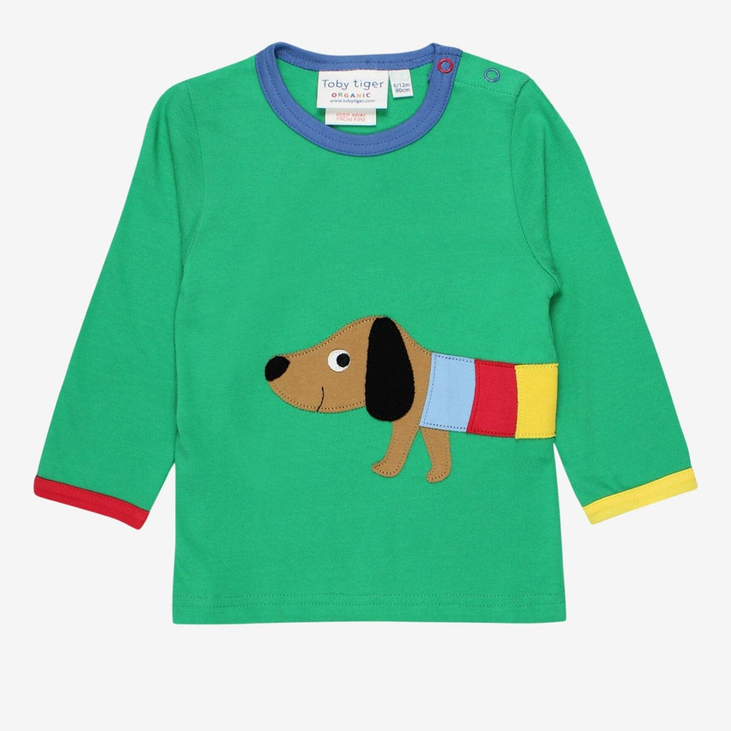 Toby Tiger Organic Applique Long - Sleeved T-Shirt - Sausage Dog - Baby&More