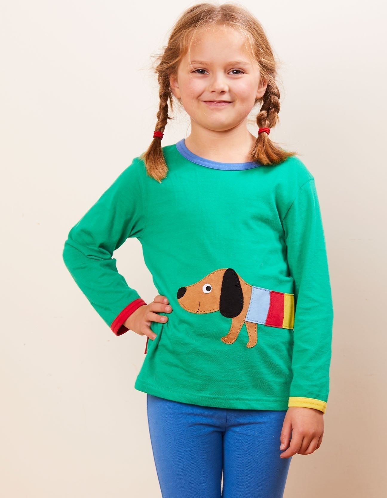 Toby Tiger Organic Applique Long - Sleeved T-Shirt - Sausage Dog - Baby&More